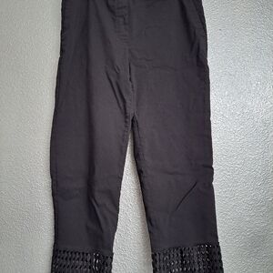 Zac & Rachel Black Lattice Capris  Size 6